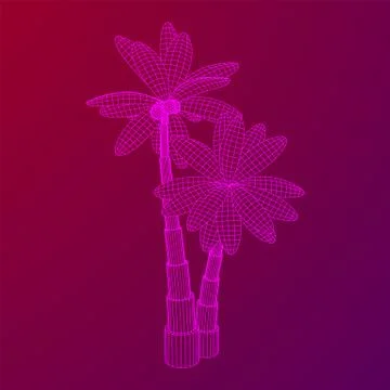 Coconut palm tree with leaves. Stock Illustration