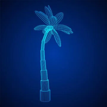Coconut palm tree with leaves. Stock Illustration