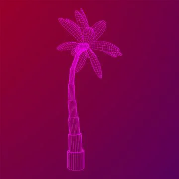 Coconut palm tree with leaves. Stock Illustration