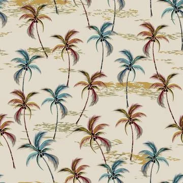 Coconut Palm Tree pattern on background Stock-Illustration