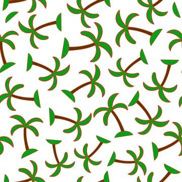 Coconut palm tree pattern textile seamless tropical forest background Stock Illustration