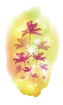 Coconut palm trees background Stock Illustration