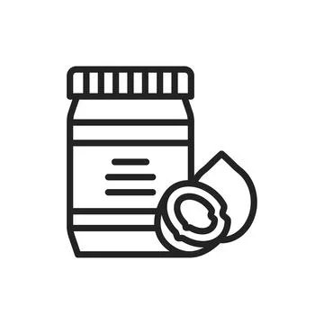 Coconut paste color line icon. Isolated vector element. Stock Illustration