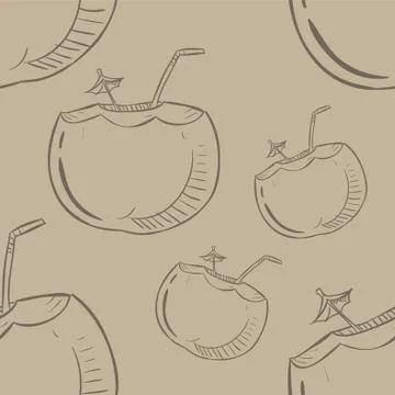 Coconut Pattern Background Illustrazione stock