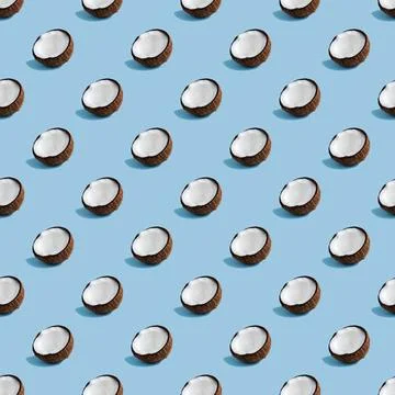 Coconut pattern on blue background. Foto stock