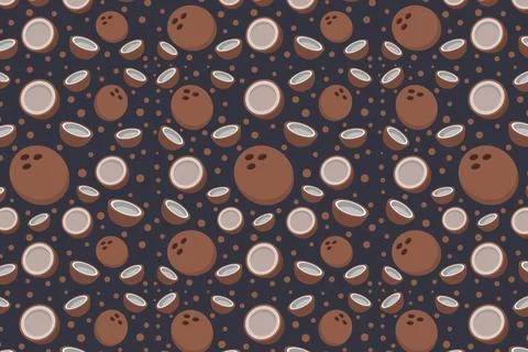 Coconut pattern illustrated on background Stock Illustration