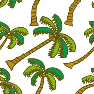 Coconut Pattern Seamless Vector Template 스톡 일러스트