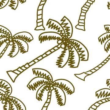 Coconut Pattern Seamless Vector Template Illustrazione stock