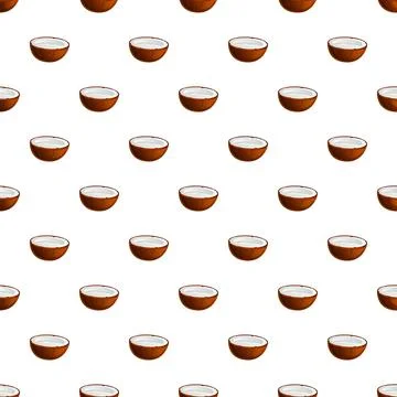 Coconut pattern tropical fruit seamless background texture イラスト素材