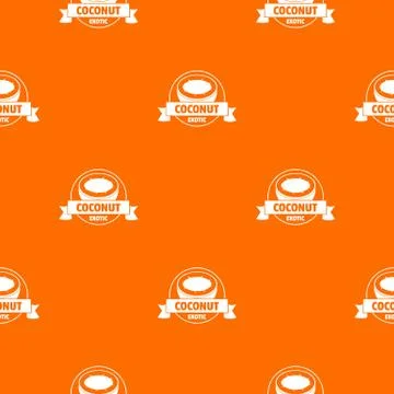 Coconut pattern vector orange Stock Illustration