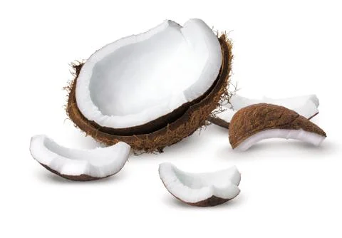 Coconut pieces Stock Photos