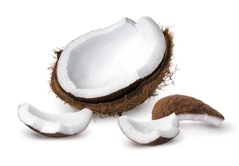 Coconut pieces Stock Photos