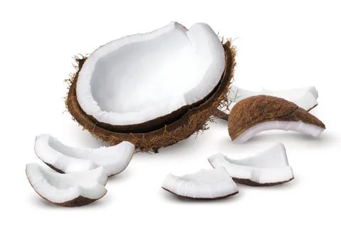 Coconut pieces Stock Photos
