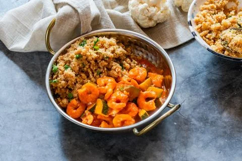 Coconut prawn curry Foto stock