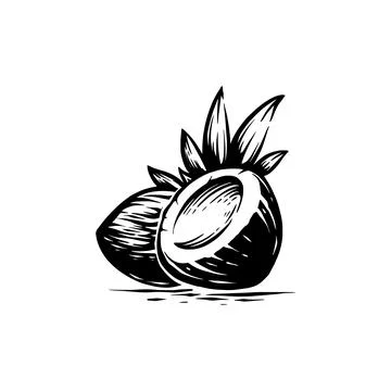 Coconut retro silhouette illustration Stock Illustration