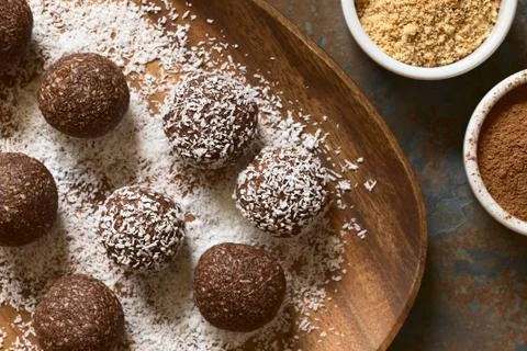 Coconut Rum Balls Stock Photos