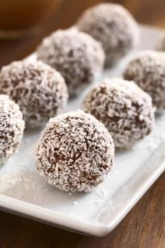 Coconut Rum Balls Stock Photos
