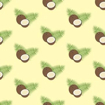 Coconut seamless pattern Stock Illustration
