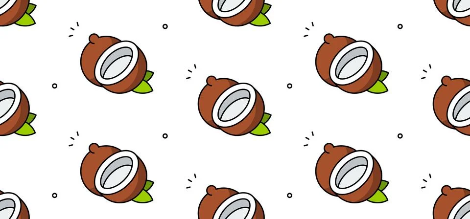 Coconut seamless pattern Stock Illustration
