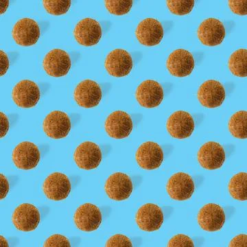 Coconut Seamless pattern. Tropical abstract background with isolated Coconut on Foto stock