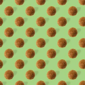 Coconut Seamless pattern. Tropical abstract background with isolated Coconut on Foto stock