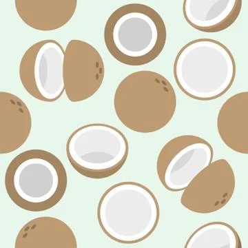 Coconut seamless pattern for wallpaper or wrapping paper Stock Illustration