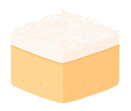 Coconut sheet cake illustration 库存插图