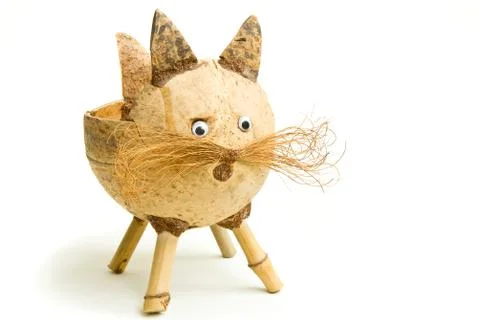 Coconut shell cat Stock Photos
