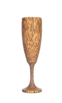 Coconut shell champagne glass isolated on white Stock Photos