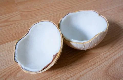 Coconut shell with coconut Stock Photos