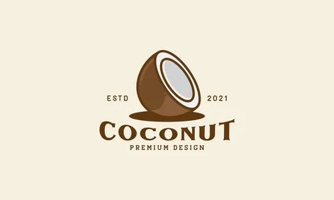Coconut shell food logo design vector icon symbol illustration Stock Illustration