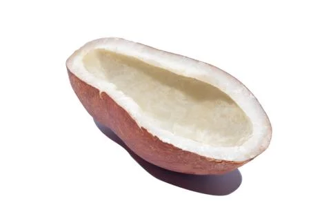 Coconut Shell  Isolated on white background Stock Photos