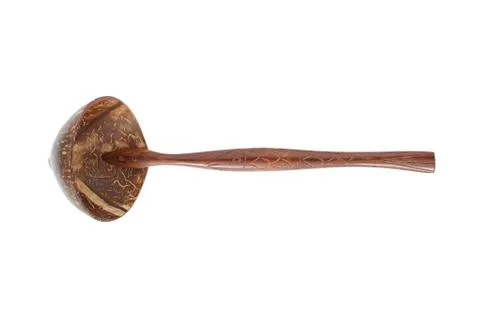 Coconut shell spoon isolated on white background Stock Photos