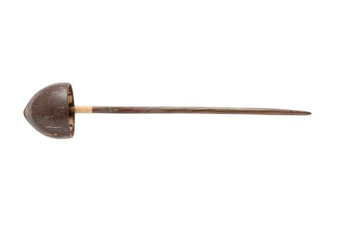 Coconut shell spoon isolated on white background Stock Photos