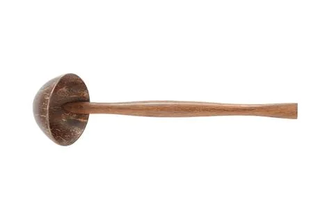 Coconut shell spoon isolated on white background Stock Photos