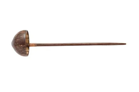 Coconut shell spoon isolated on white background Stock Photos