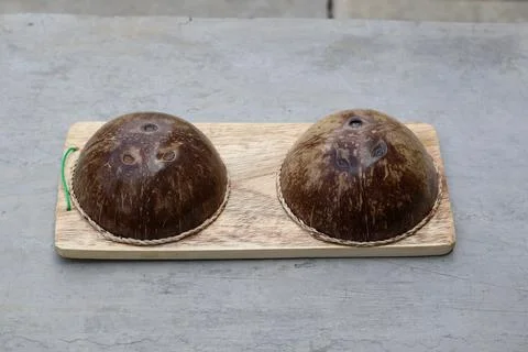 Coconut shells designed for foot sole massage, local wisdom Stock Photos