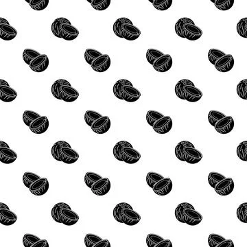 Coconut simple seamless pattern on white background. Illustrazione stock
