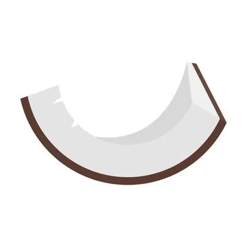 Coconut slice icon flat isolated Illustrazione stock
