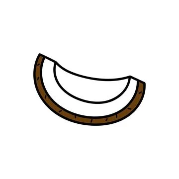 Coconut slice vector icon isolated on white background Illustrazione stock