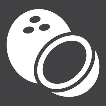 Coconut solid icon, fruit and tropical 스톡 일러스트