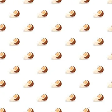 Coconut splash milk pattern for exotic summer drinks Stock Illustration