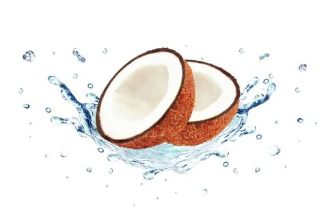 Coconut splash water Stock Photos