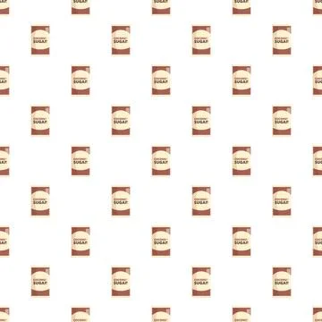 Coconut sugar packaging seamless pattern on white background Stock Illustration