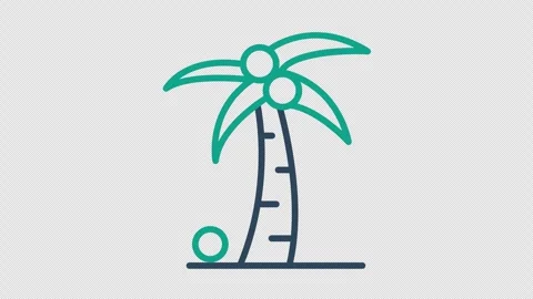 Coconut tree animated icon. animated icon related to agriculture Stock Footage 308438983
