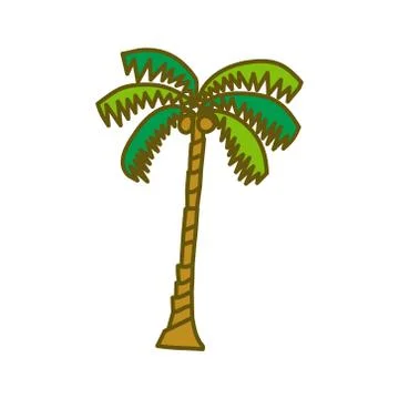 Coconut Tree Design Illustration Template Vector Ilustración de archivo