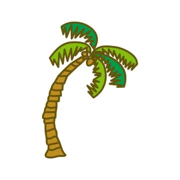 Coconut Tree Design Illustration Template Vector Ilustración de archivo