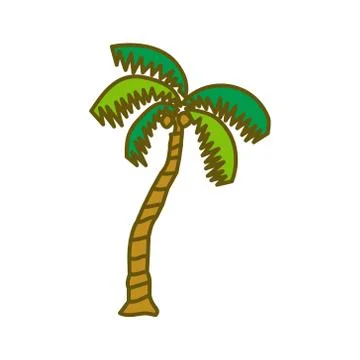 Coconut Tree Design Illustration Template Vector Ilustración de archivo