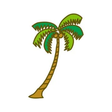 Coconut Tree Design Illustration Template Vector Ilustración de archivo