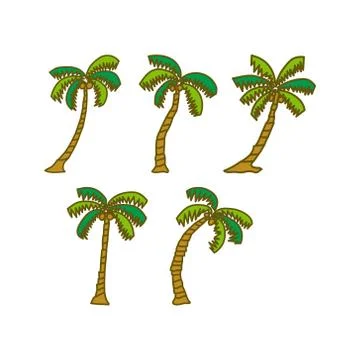 Coconut Tree Design Illustration Template Vector Ilustración de archivo